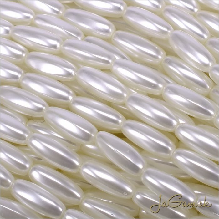 Voskované perly ryža 11x4mm, 50ks (vpt309)